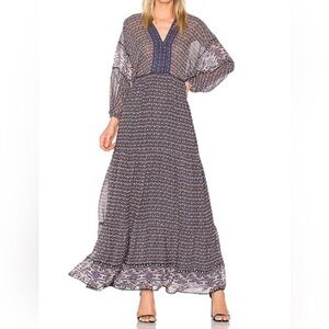 Ulla Johnson Madhi Dress in Moonlight Silk Chiffon Maxi Size 6 Boho Prairie